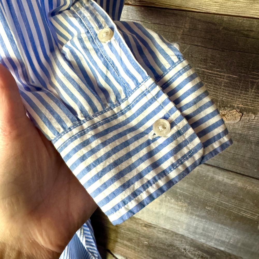 Universal Thread Striped Cotton Maxi Shirt Dress XXL Blue White Coastal Hamptons - Picture 8 of 13